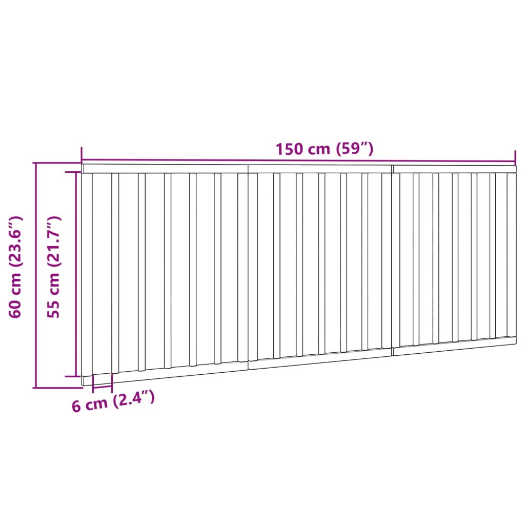 Dog Gate Foldable 3 Panels 150 cm Poplar Wood