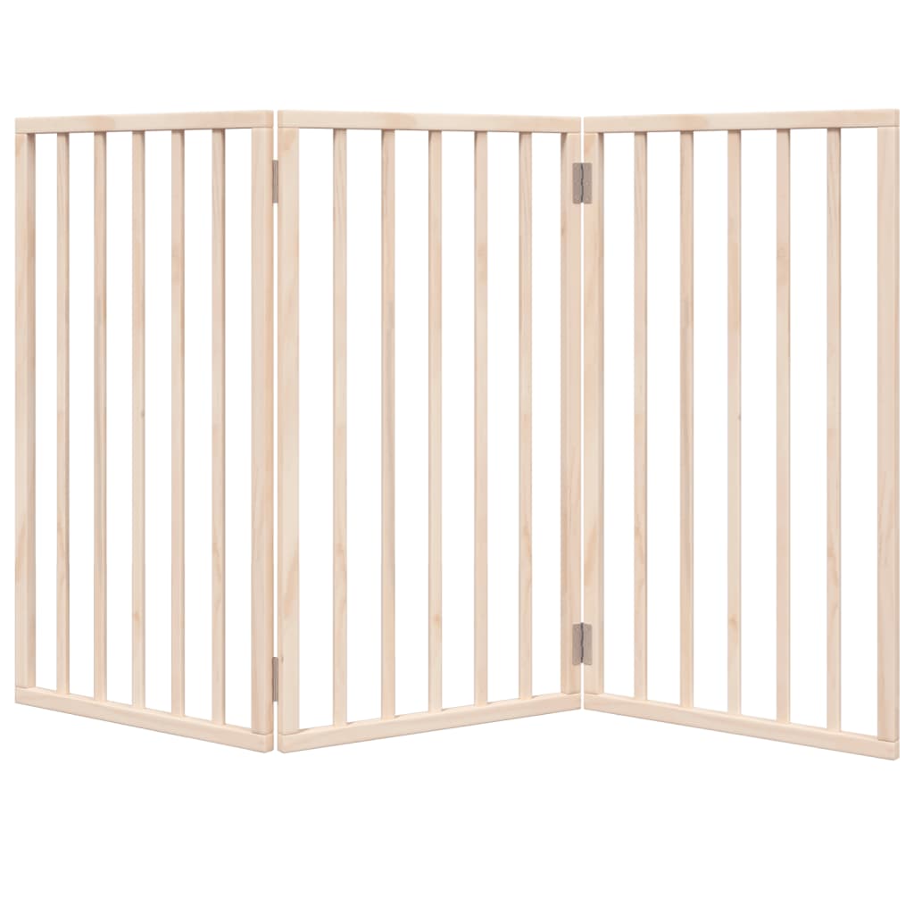 Dog Gate Foldable 3 Panels 150 cm Poplar Wood