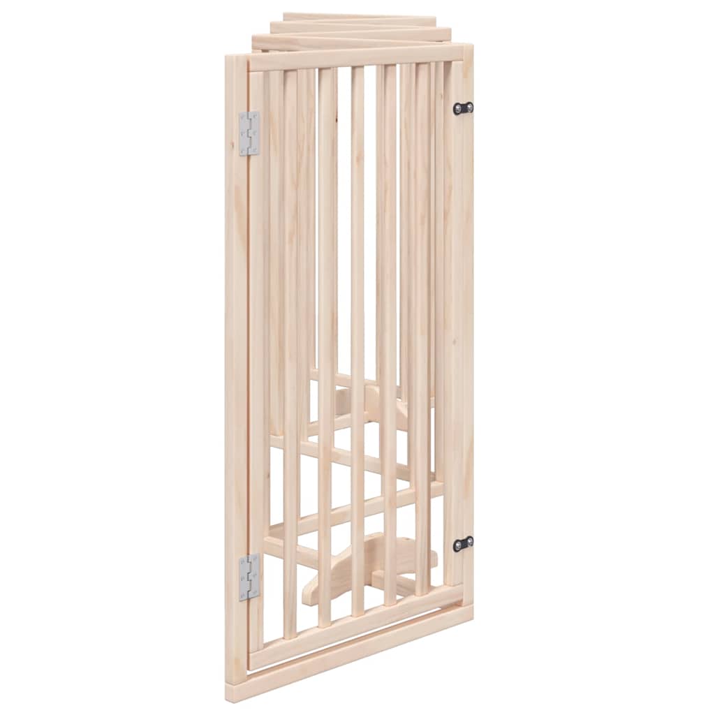 Dog Gate with Door Foldable 6 Panels 300 cm Poplar Wood