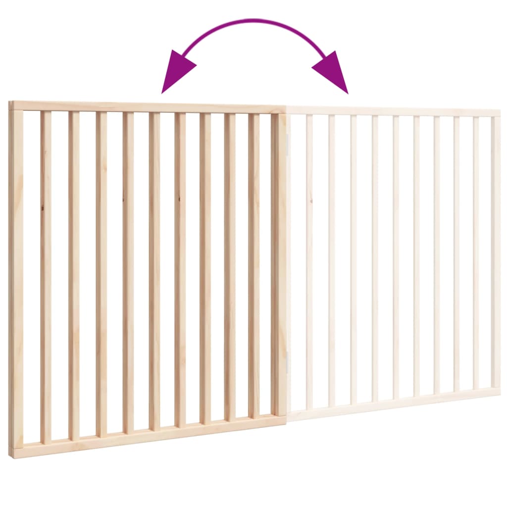 Dog Gate Foldable 2 Panels 160 cm Poplar Wood