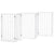 Dog Gate with Door Foldable 6 Panels White 300 cm Poplar Wood