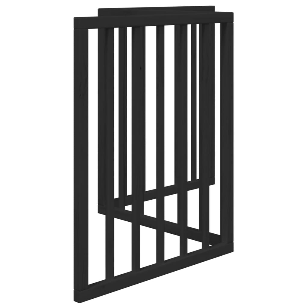 Dog Gate Foldable 3 Panels Black 150 cm Poplar Wood