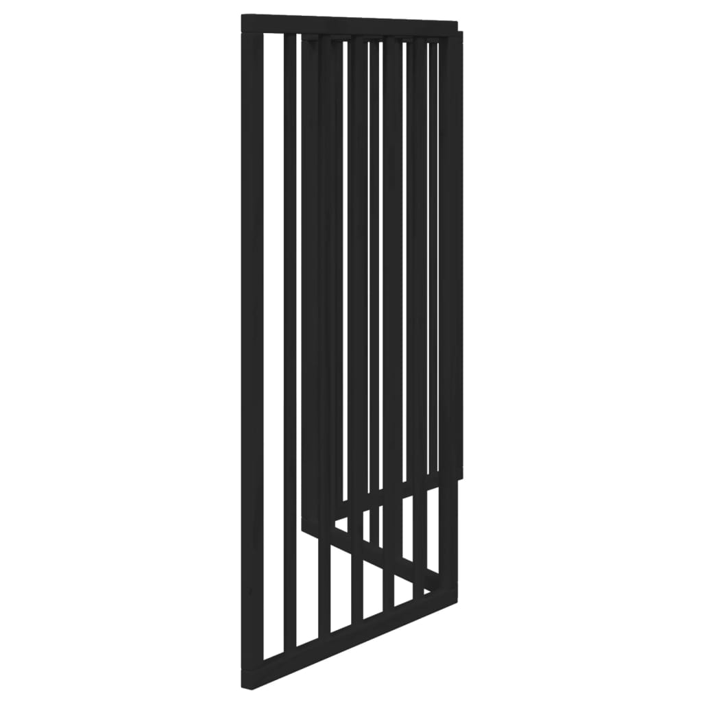 Dog Gate Foldable 3 Panels Black 150 cm Poplar Wood