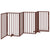 Dog Gate with Door Foldable 6 Panels Brown 300 cm Poplar Wood