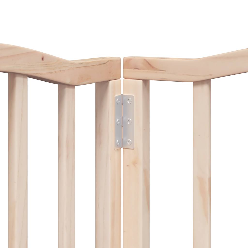 Dog Gate with Door Foldable 6 Panels 300 cm Poplar Wood