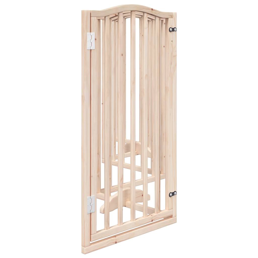 Dog Gate with Door Foldable 6 Panels 300 cm Poplar Wood