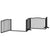 Dog Gate with Door Foldable 4 Panels Black 320 cm Poplar Wood