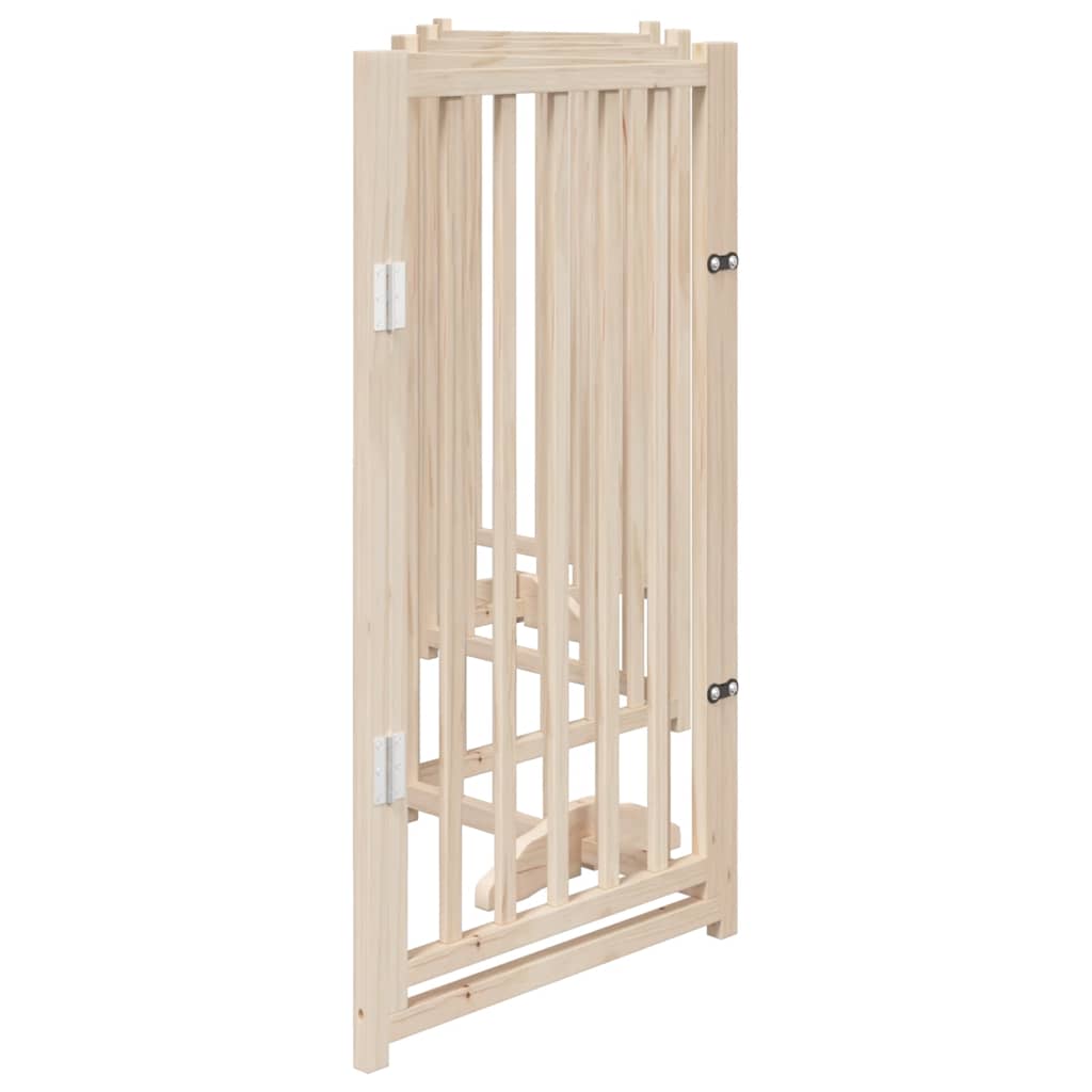 Dog Gate with Door Foldable 6 Panels 300 cm Solid Wood Fir