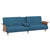 Sofa Bed with Cup Holders Blue Velvet