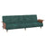 Sofa Bed with Cup Holders Dark Green Velvet