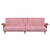 Sofa Bed with Cup Holders Pink Velvet