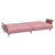 Sofa Bed with Cup Holders Pink Velvet