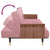 Sofa Bed with Cup Holders Pink Velvet