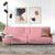 Sofa Bed with Cup Holders Pink Velvet