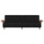 Sofa Bed with Cup Holders Black Velvet