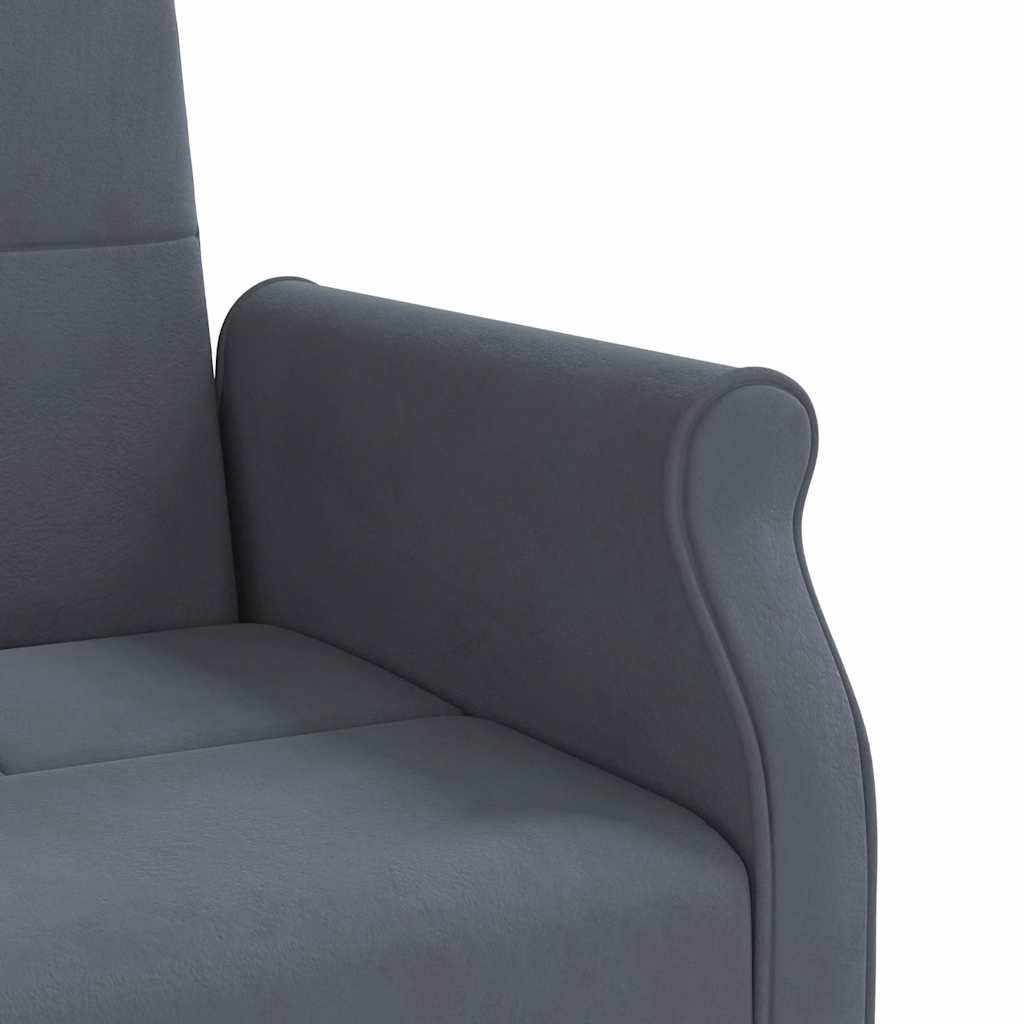 Sofa Bed with Cushions Dark Grey Velvet