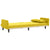 Sofa Bed with Cup Holders Light Yellow Fabric