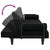 Sofa Bed with Armrests Black Fabric