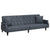 Sofa Bed with Armrests Dark Grey Velvet