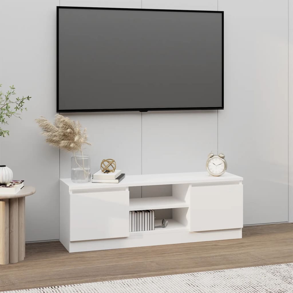 TV Cabinet with Door White 102x30x36 cm