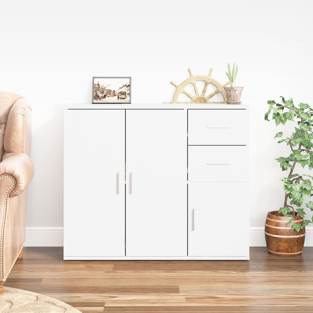 Sideboard White 91x29.5x75 cm Engineered Wood