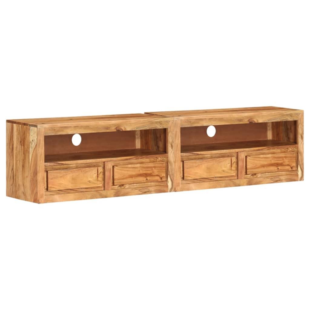 TV Cabinets 2 pcs 88x30x40 cm Solid Wood Acacia