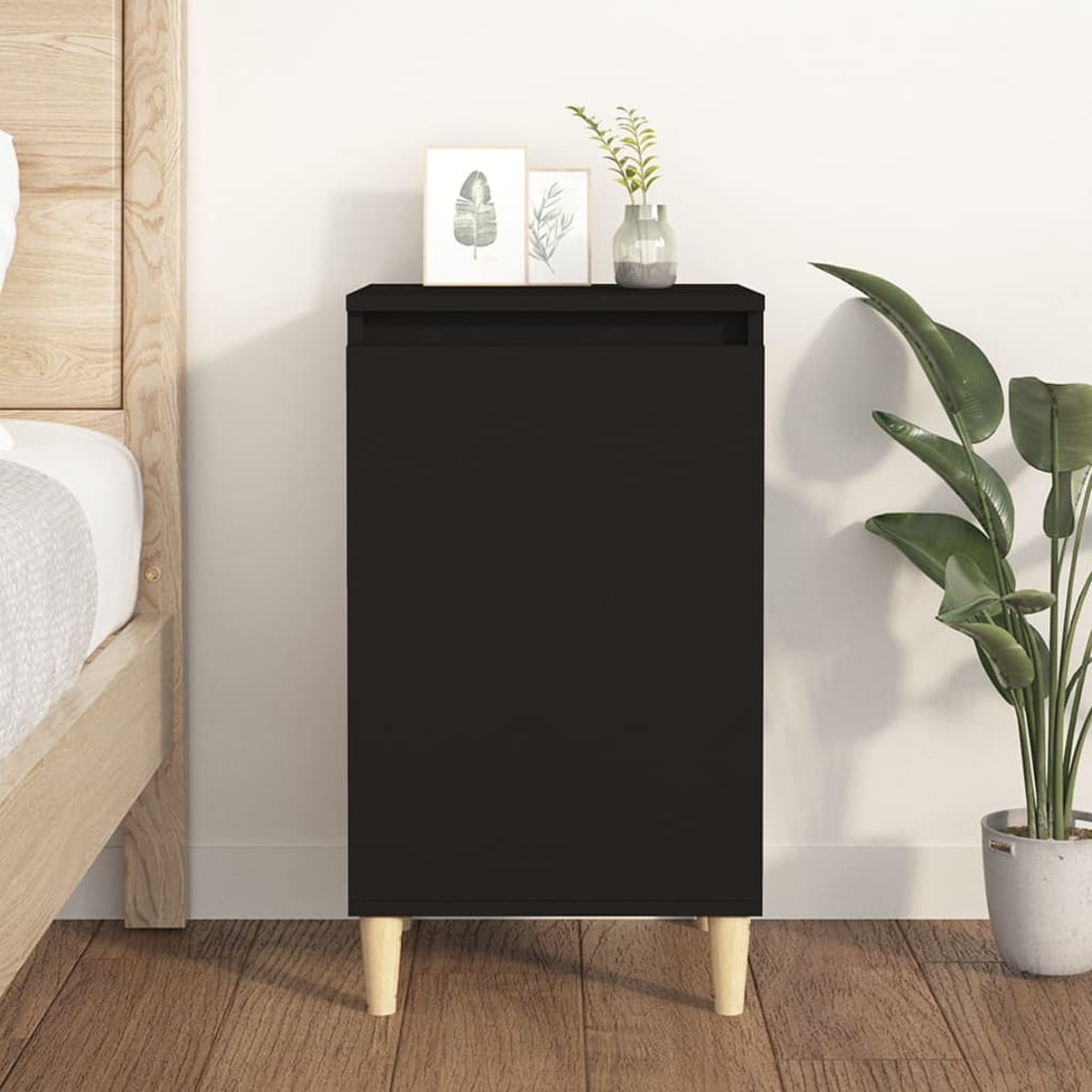 Bedside Cabinet Black 40x35x70 cm Engineered Wood