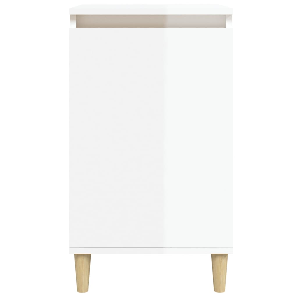 Bedside Cabinet High Gloss White 40x35x70 cm Engineered Wood