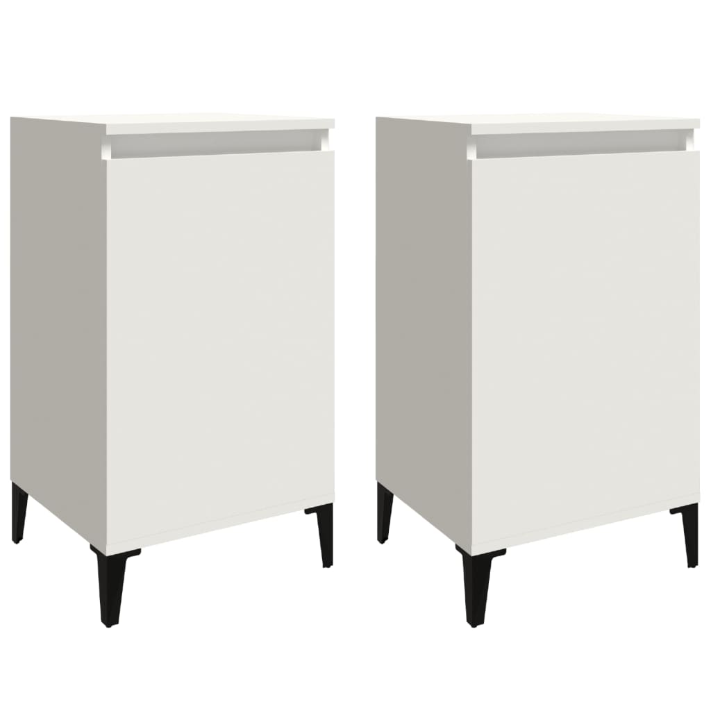 Bedside Cabinets 2 pcs White 40x35x70 cm Engineered Wood