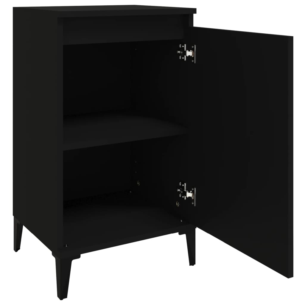 Bedside Cabinets 2 pcs Black 40x35x70 cm Engineered Wood