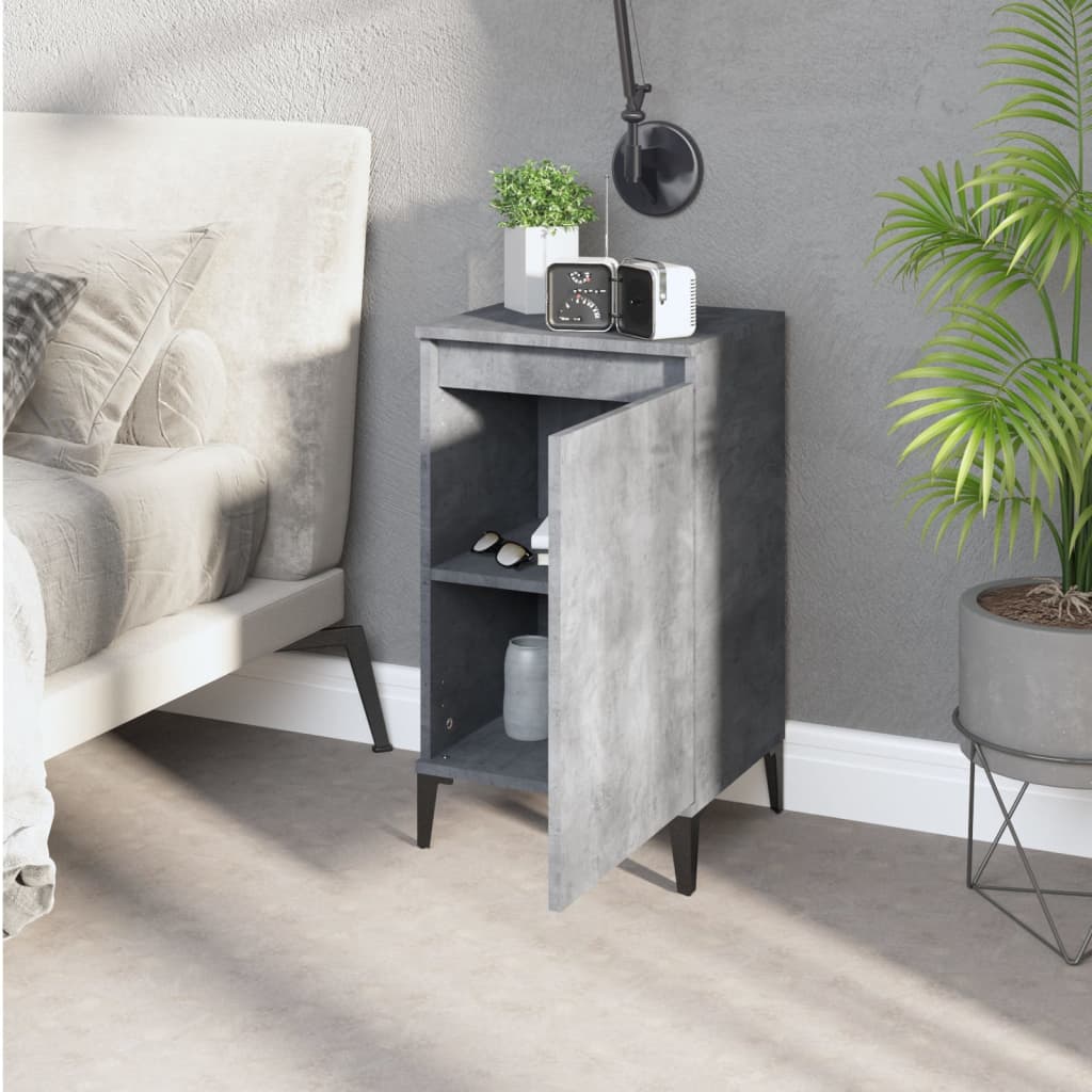 Bedside Cabinet Concrete Grey 40x35x70 cm Engineered Wood