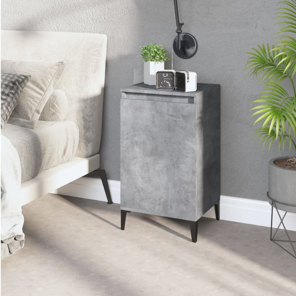 Bedside Cabinet Concrete Grey 40x35x70 cm Engineered Wood