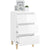 Bedside Cabinet High Gloss White 40x35x70 cm Engineered Wood