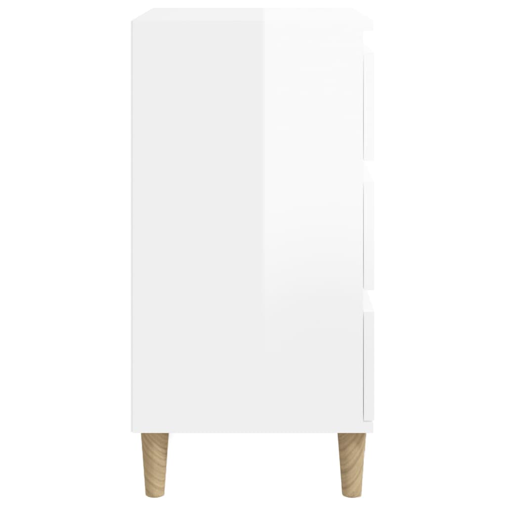 Bedside Cabinet High Gloss White 40x35x70 cm Engineered Wood