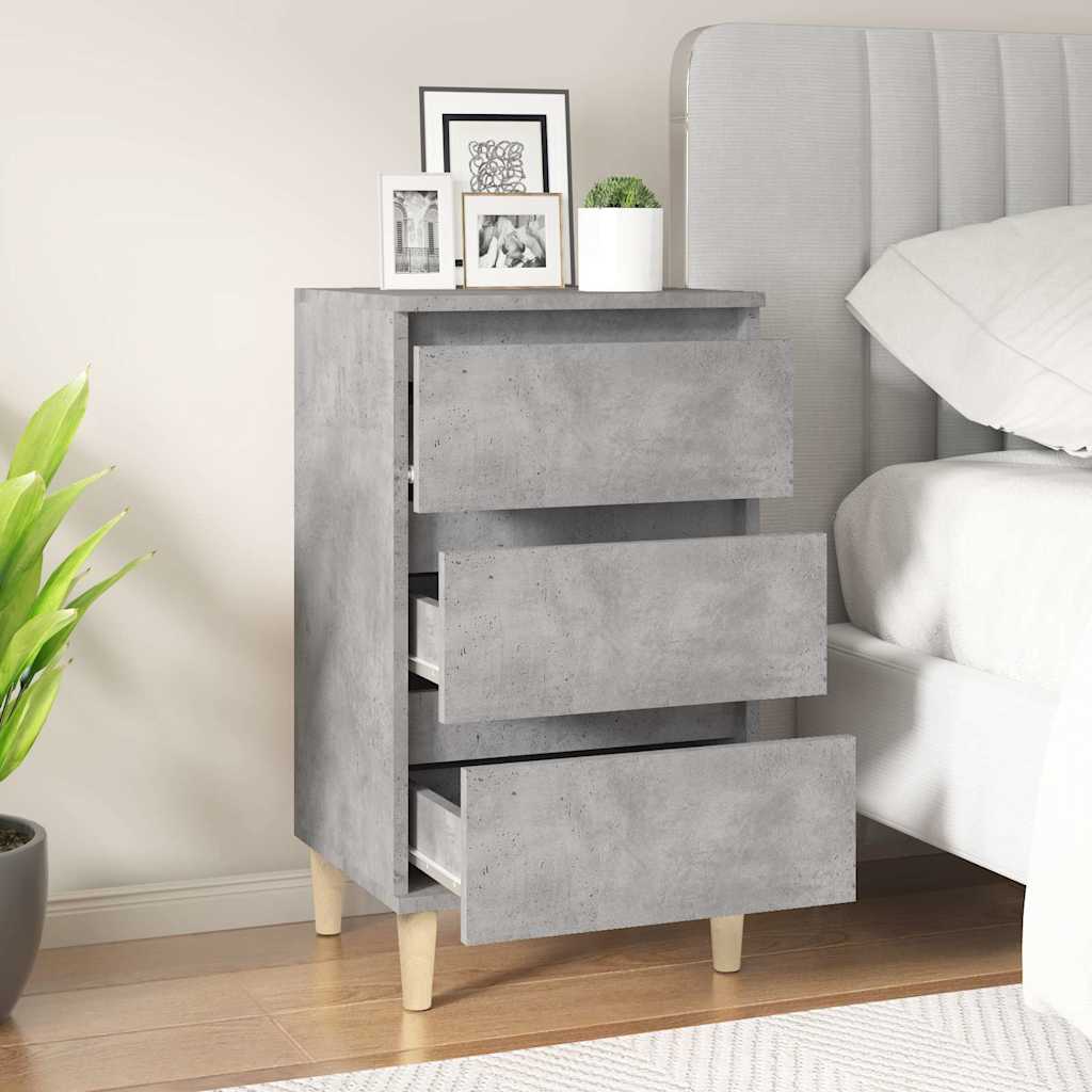 Bedside Cabinet Concrete Grey 40x35x70 cm Engineered Wood
