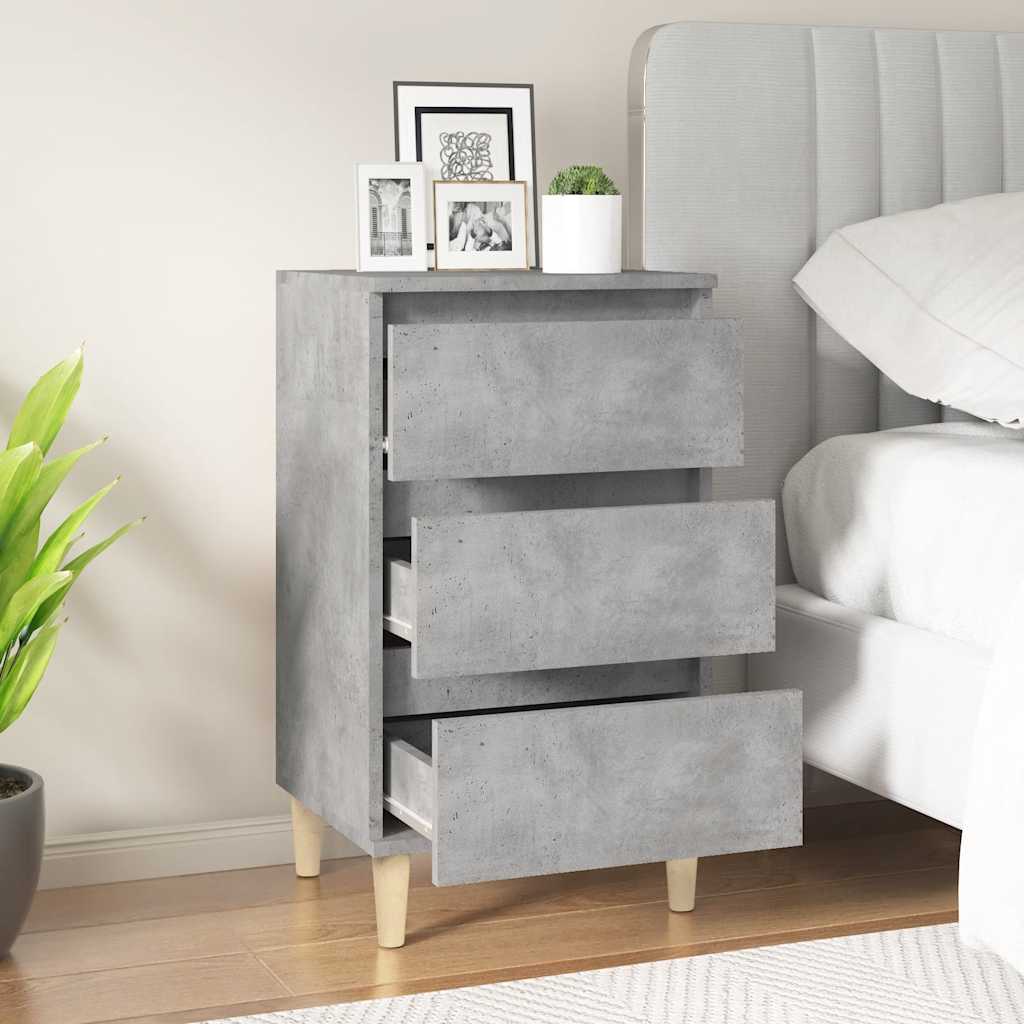 Bedside Cabinet Concrete Grey 40x35x70 cm Engineered Wood