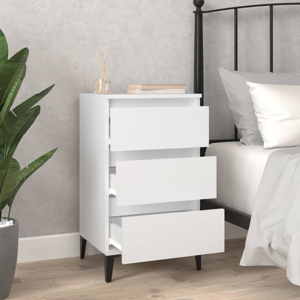 Bedside Cabinet White 40x35x70 cm Engineered Wood