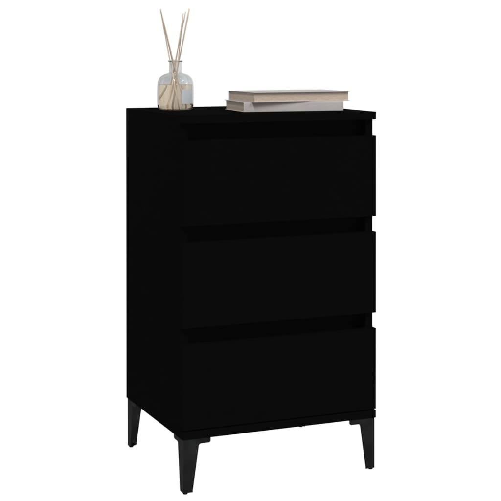 Bedside Cabinet Black 40x35x70 cm Engineered Wood