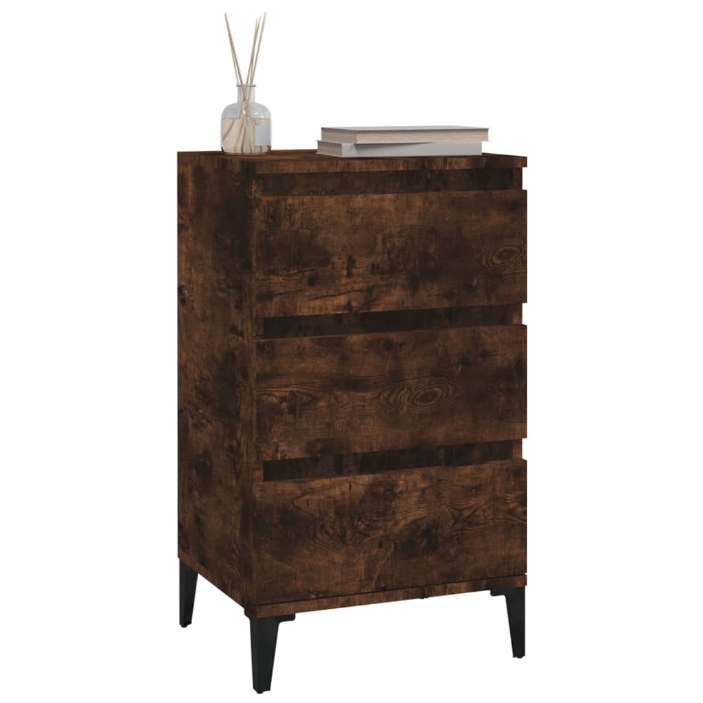 Bedside Cabinet Smoked Oak 40x35x70 cm Engineered Wood