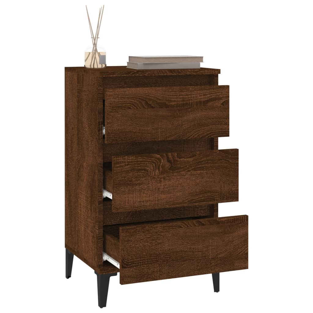 Bedside Cabinet Brown Oak 40x35x70 cm Engineered Wood