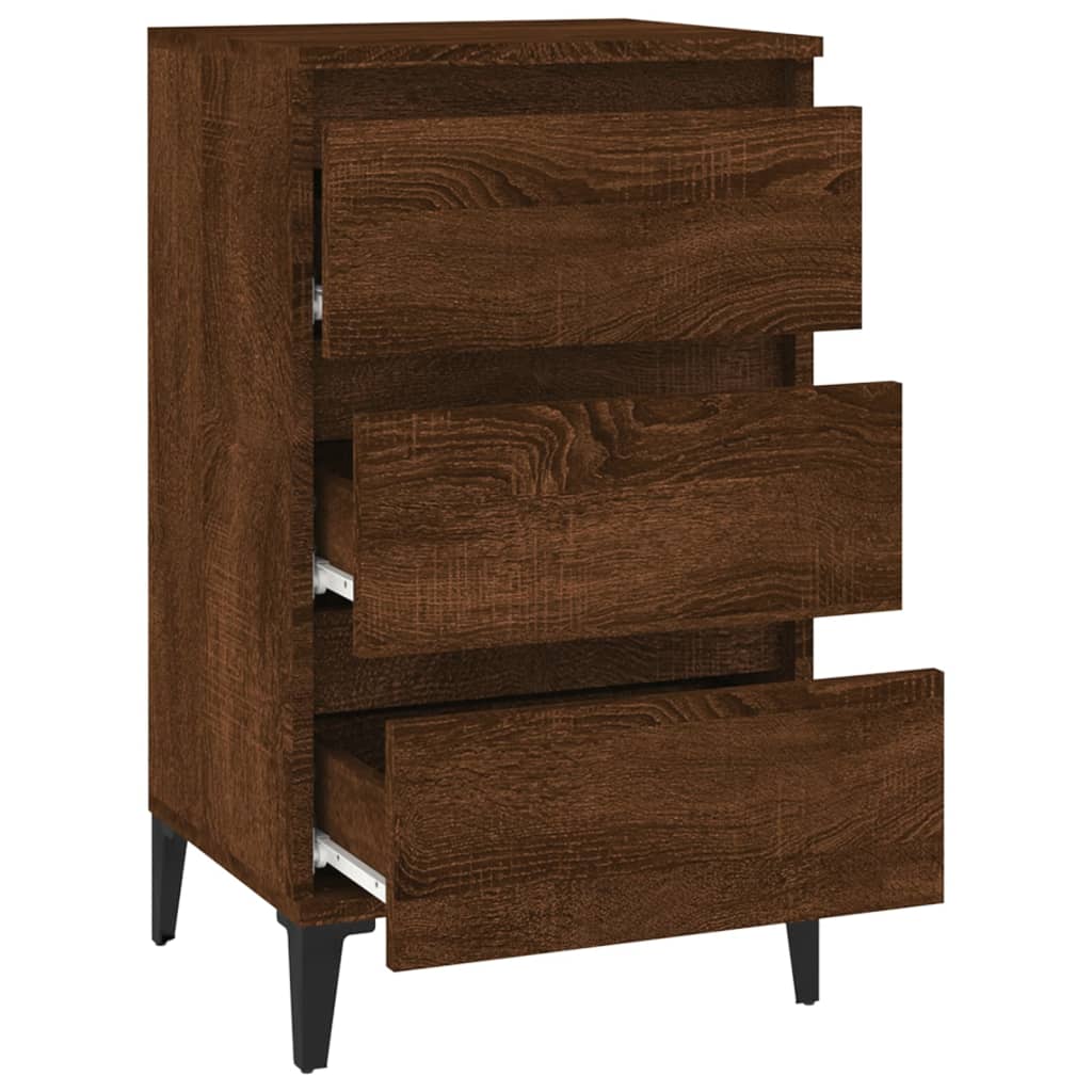 Bedside Cabinet Brown Oak 40x35x70 cm Engineered Wood