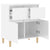 Sideboard High Gloss White 60x35x70 cm Engineered Wood