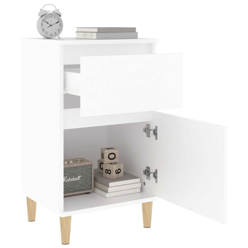 Bedside Cabinet White 40x35x70 cm