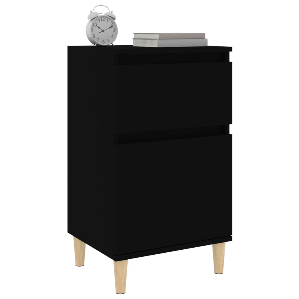 Bedside Cabinet Black 40x35x70 cm