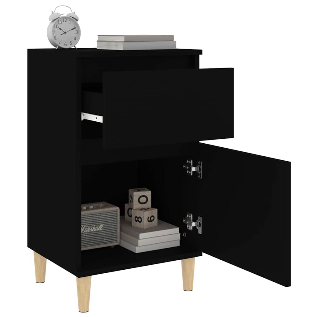 Bedside Cabinet Black 40x35x70 cm