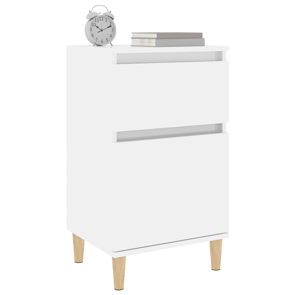 Bedside Cabinet High Gloss White 40x35x70 cm