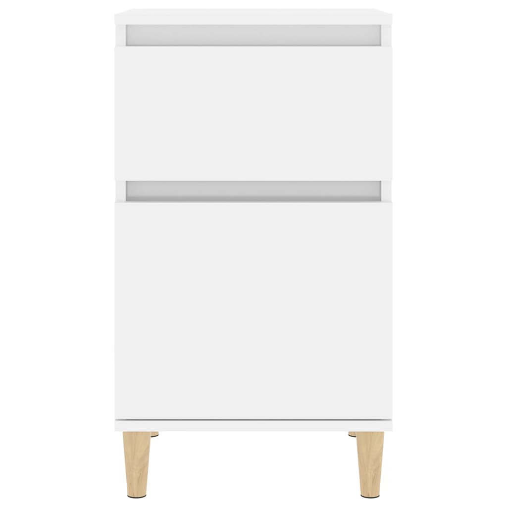 Bedside Cabinet High Gloss White 40x35x70 cm