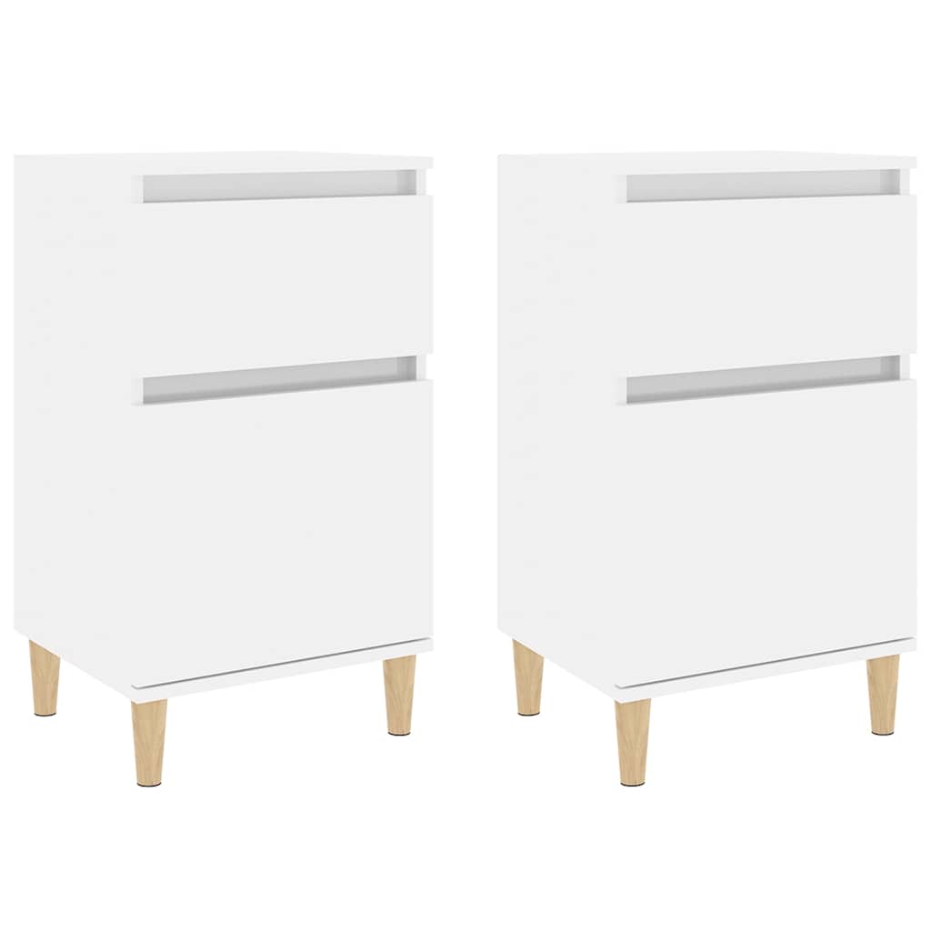 Bedside Cabinets 2 pcs High Gloss White 40x35x70 cm