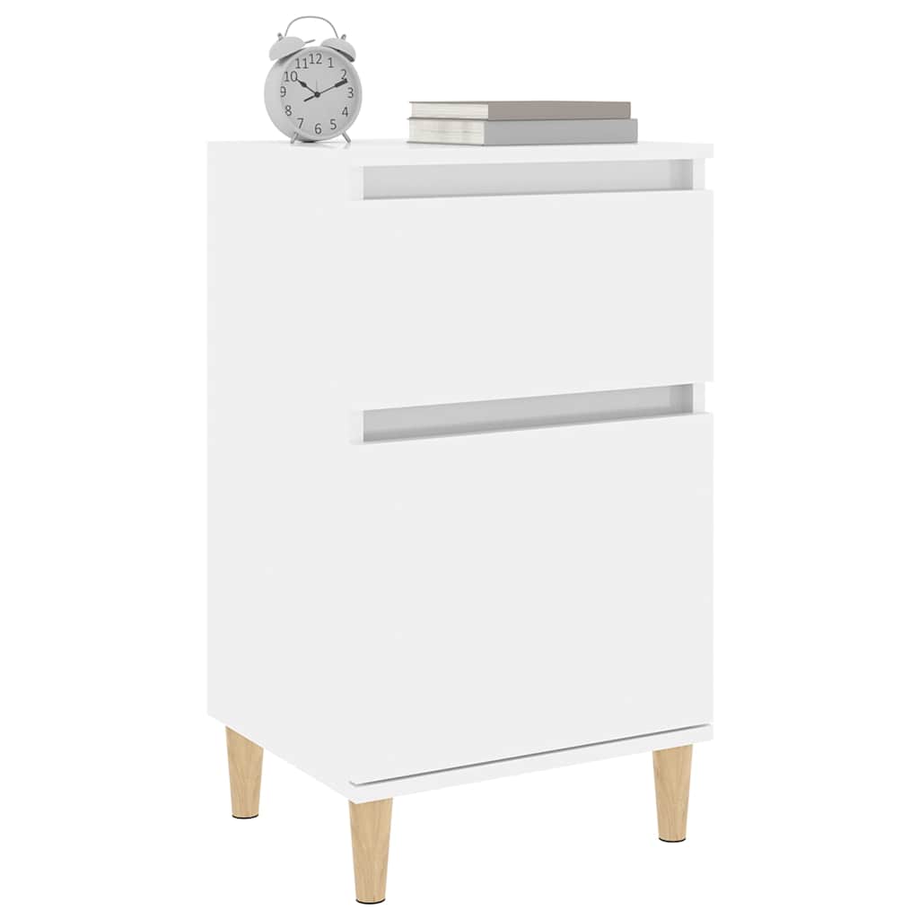 Bedside Cabinets 2 pcs High Gloss White 40x35x70 cm