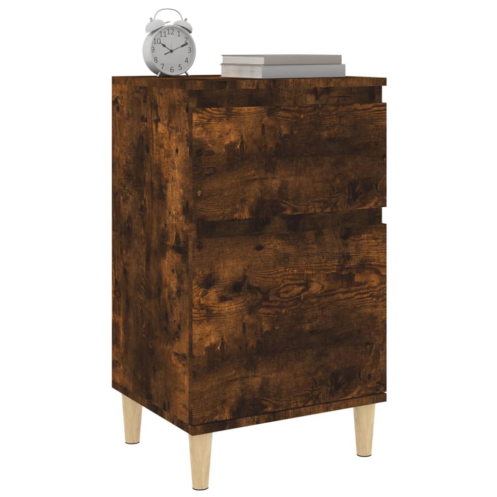 Bedside Cabinet Smoked Oak 40x35x70 cm